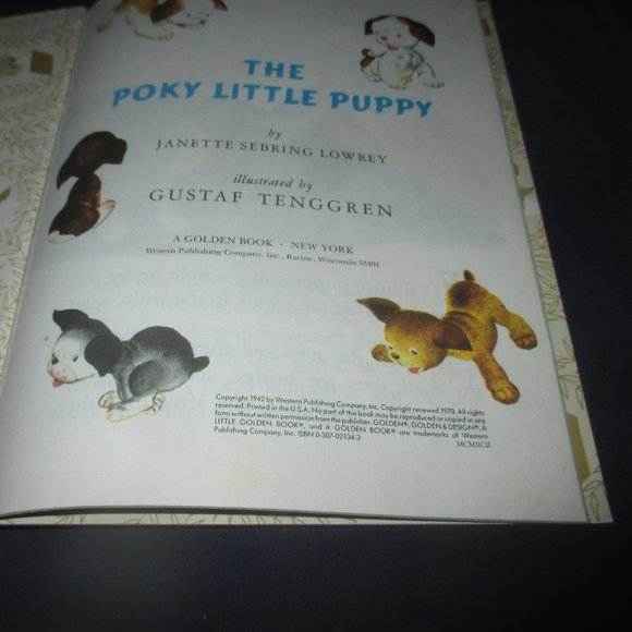 The Poky Little Puppy Hardocver Book (1970, A Little Golden Book) - Picture 2 of 3